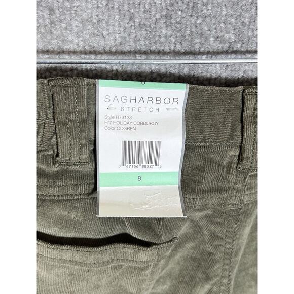 Sag Harbor Stretch Corduroy Bootcut Jeans Pants Womens Size 8 Green Pockets NWT - Picture 6 of 11